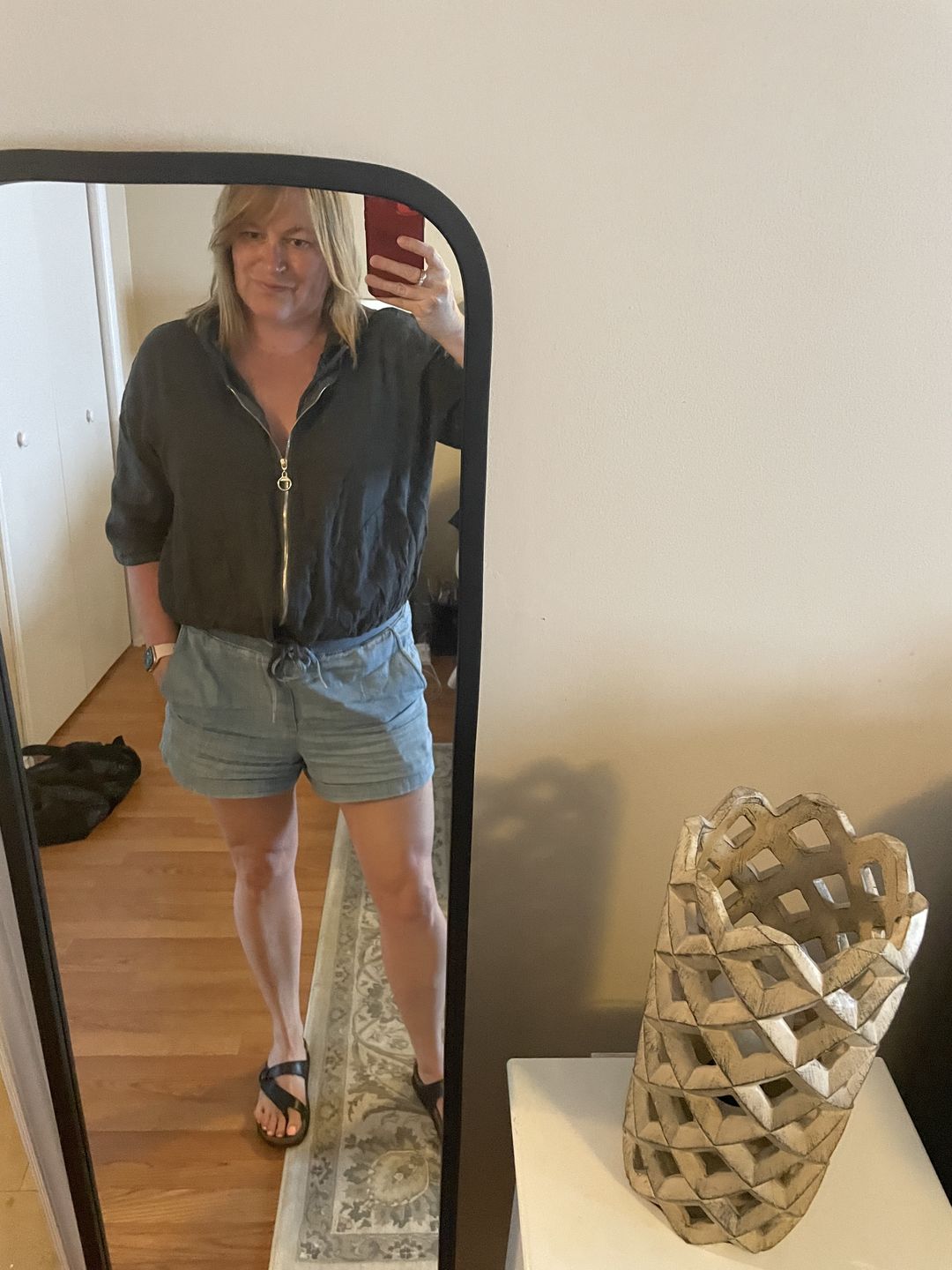 Customer photo review of Meo Linen Bomber Jacket (Charcoal)