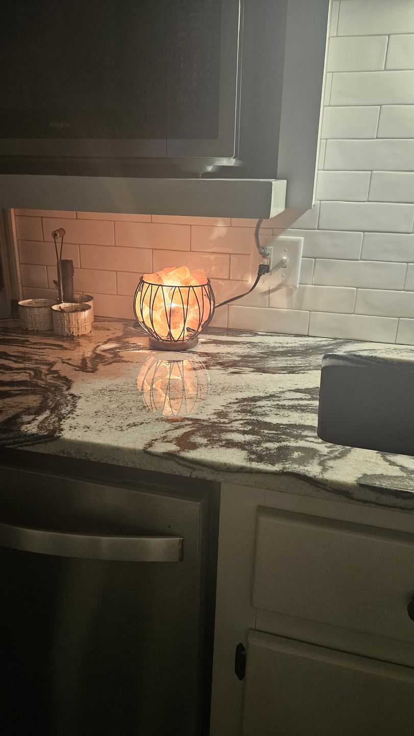 Customer photo review of Basket Salt Lamp With Salt Chunks