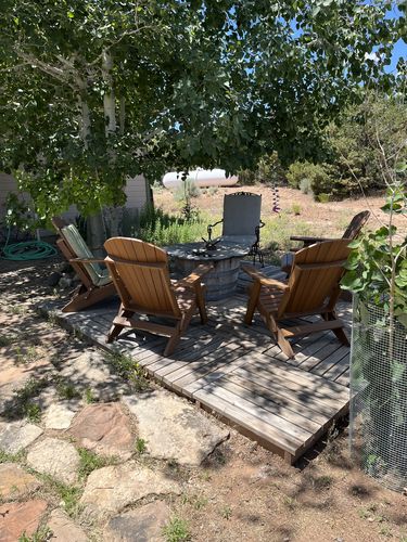 Customer photo review of DuraWeather Poly® King Size Folding Adirondack Chair - Exclusive Wood Grain Poly-resin