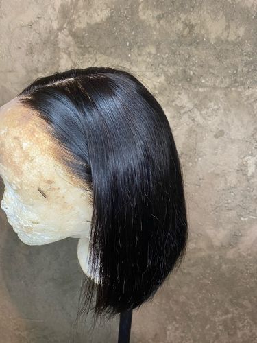 Customer photo review of Full Texture 13x4 Transparent Lace Front Bob Wig 150% Density