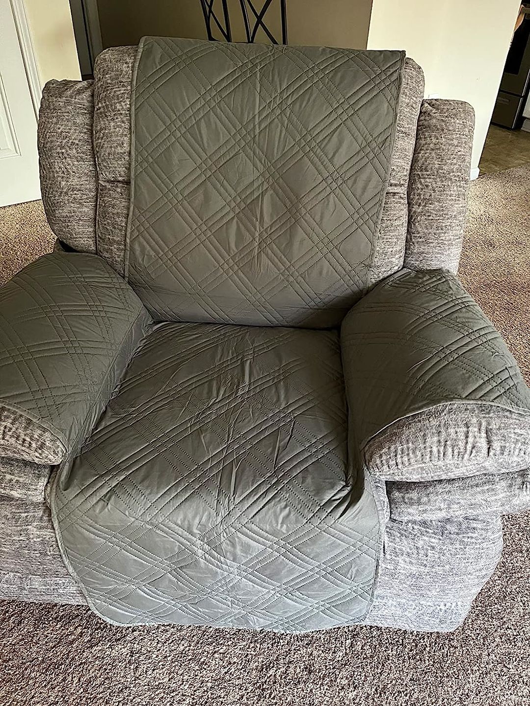 Customer photo review of Waterproof Recliner Chair Cover with Double Straps