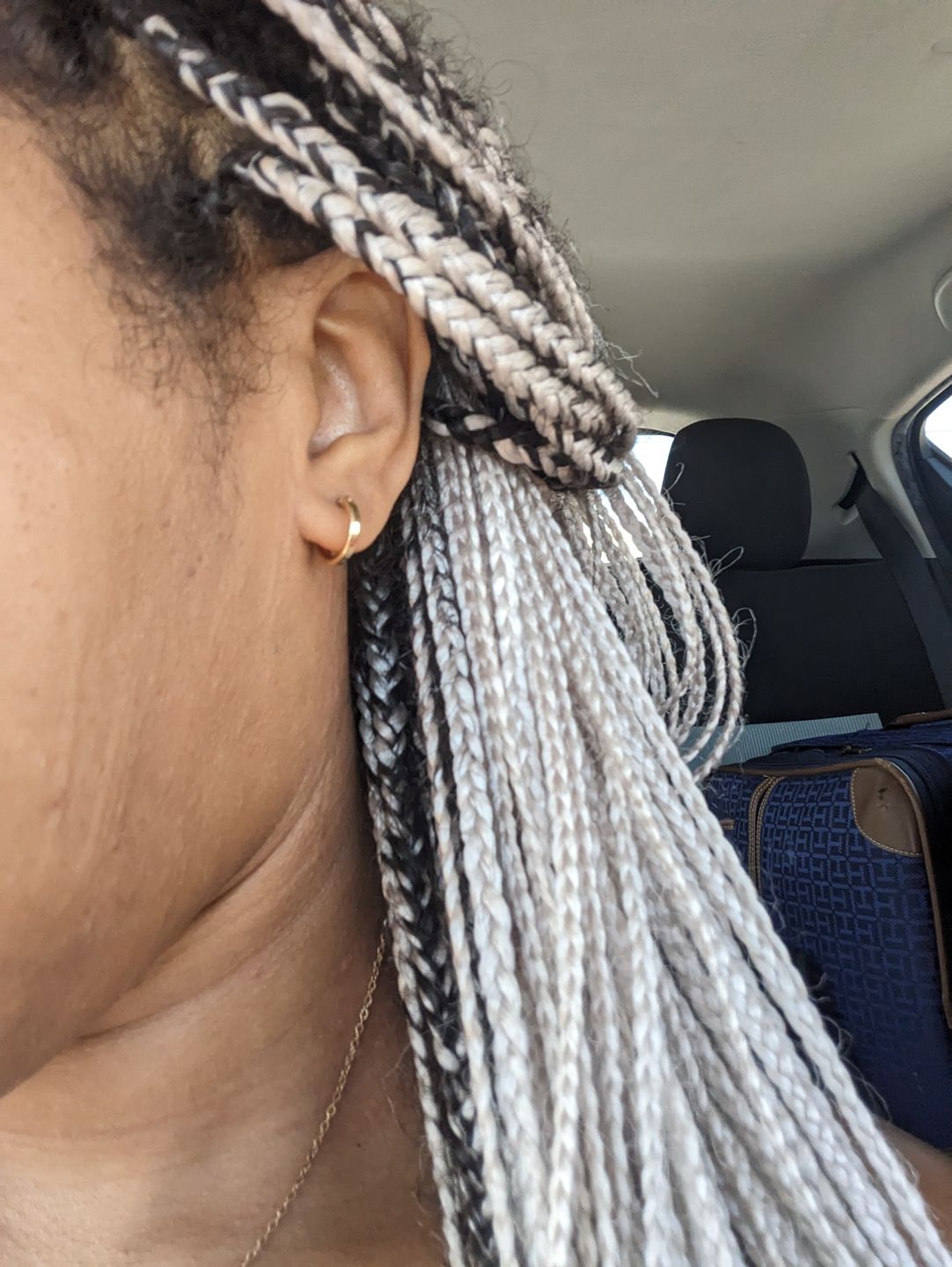 Customer photo review of Mini Gold Filled Hoops