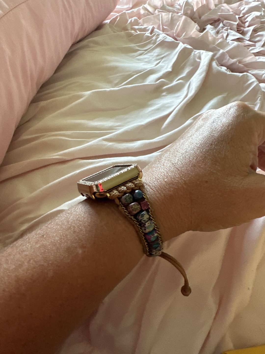 Customer photo review of Moonlight Jasper Apple Watch Strap