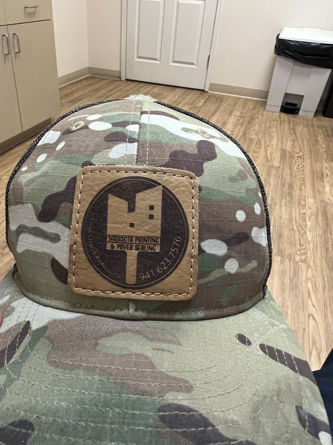 Customer photo review of Richardson 862 Camo Custom Leather Patch Hat