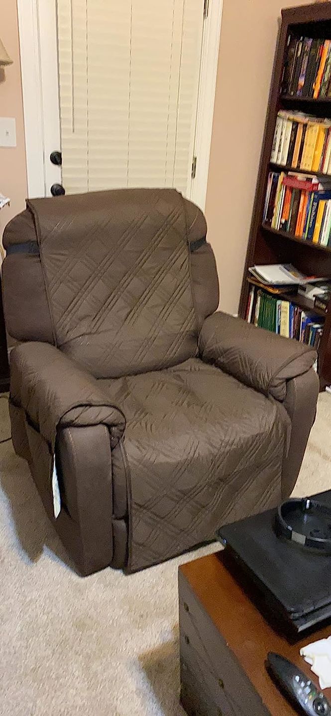 Customer photo review of Waterproof Recliner Chair Cover with Double Straps