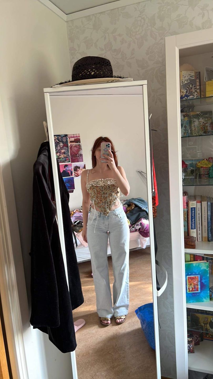 Customer photo review of Van Gogh sunflowers inspired corset