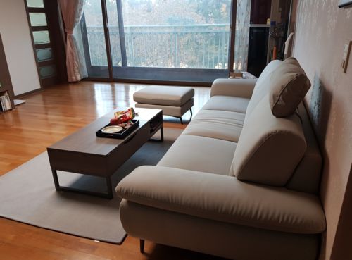 Customer photo review of TRACEE - Sofa văng vải nỉ 3 chỗ