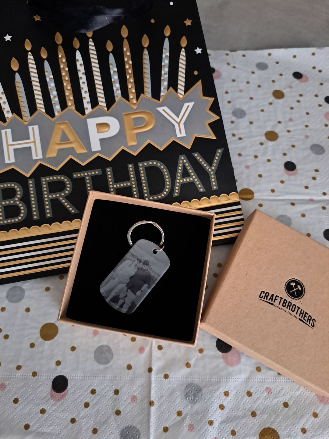Customer photo review of Personalisierter Military Schlüsselanhänger - Unser Tag
