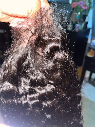 Customer photo review of 4C Edge! Kinky Curly Swiss HD Undetectable Lace 13x4 Lace Frontal Wig