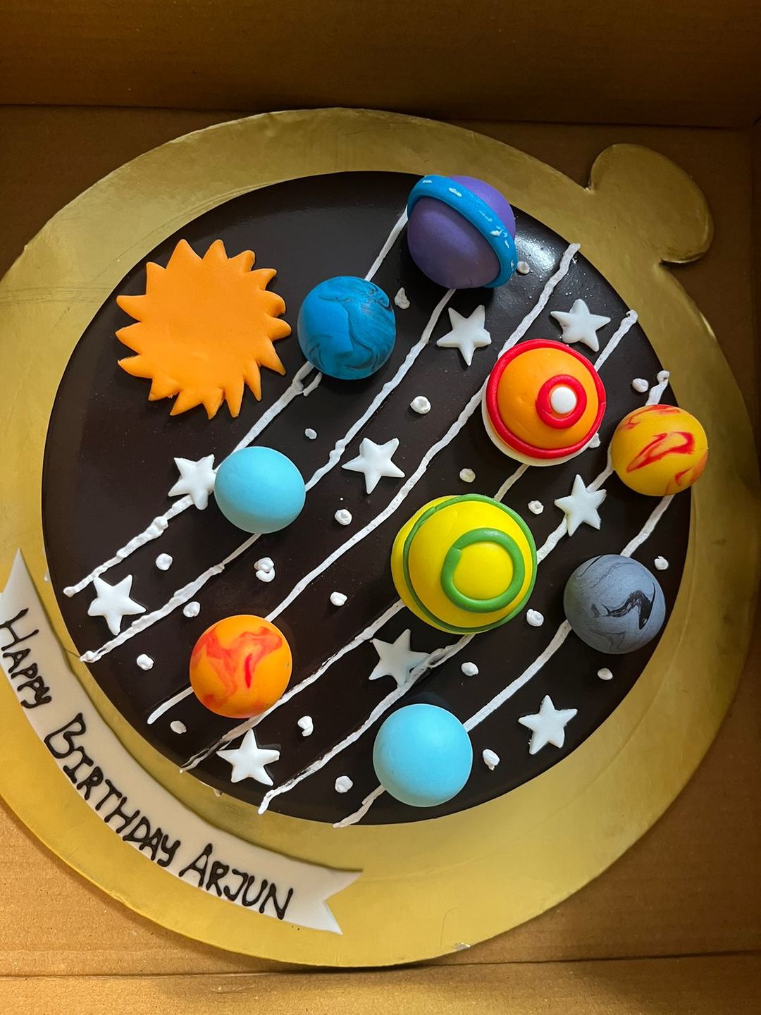 Customer photo review of Solar System Theme Cake