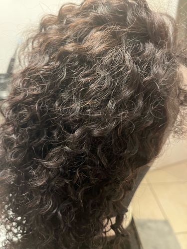 Customer photo review of 4C Edge! Kinky Curly Swiss HD Undetectable Lace 13x4 Lace Frontal Wig