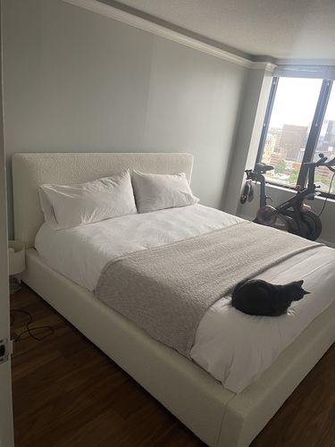 Customer photo review of CLOUD LOW PROFILE BED - IVORY BOUCLE