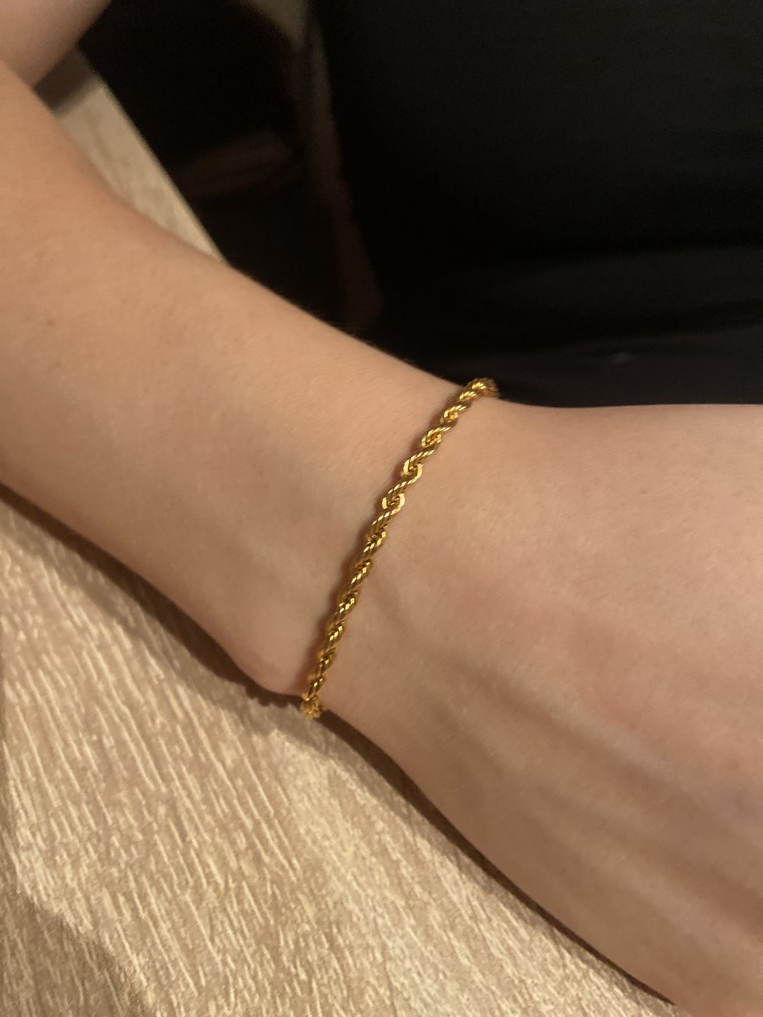 Customer photo review of CLEAN ROPE BRACELET. - 3MM 18K GOLD