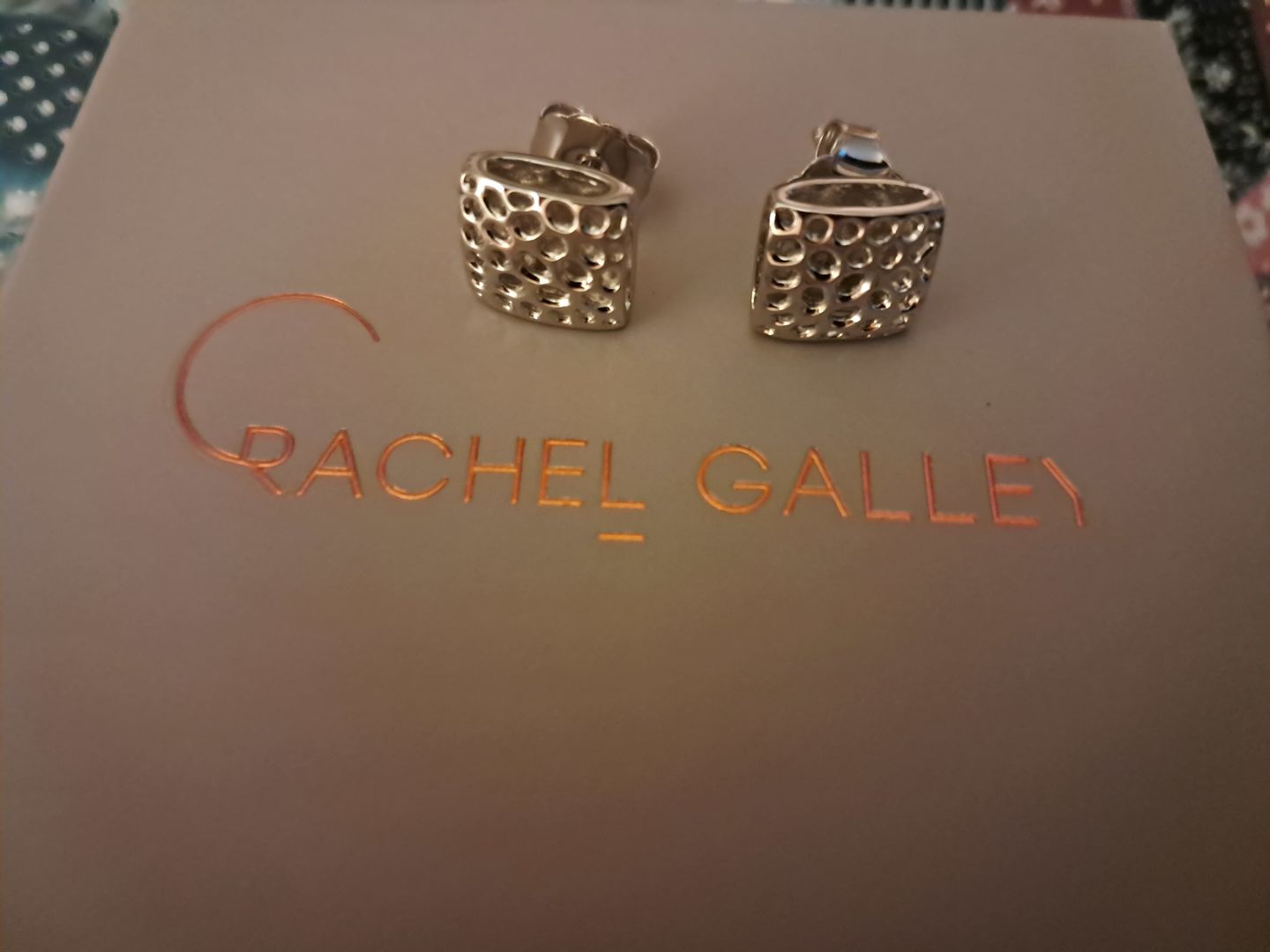Customer photo review of Lattice Pebble Stud Earrings