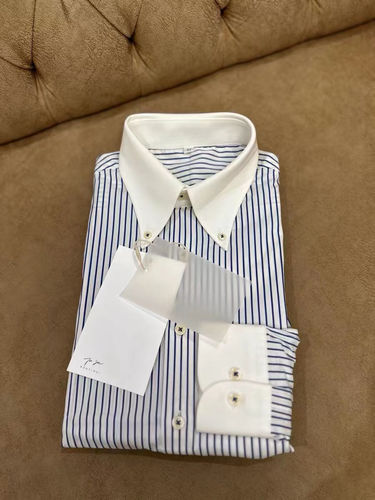 Customer photo review of Men's Vintage Business Casual Striped Shirt