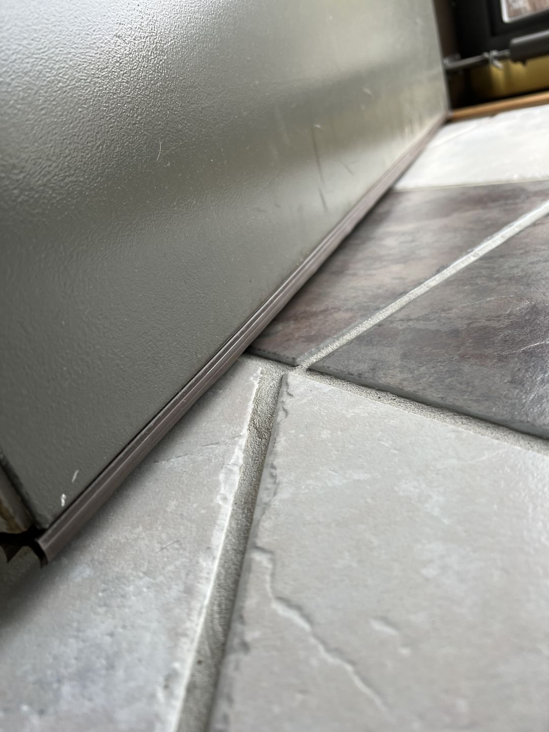 Customer photo review of 36" Pease Slide-On Steel Door Sweep
