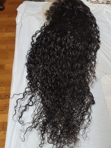 Customer photo review of 4C Edge! Kinky Curly Swiss HD Undetectable Lace 13x4 Lace Frontal Wig