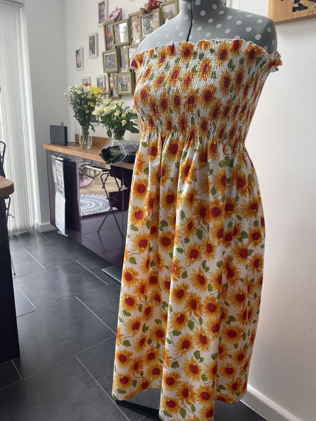 Customer photo review of Sunflowers Rose & Hubble Cotton Poplin Fabric