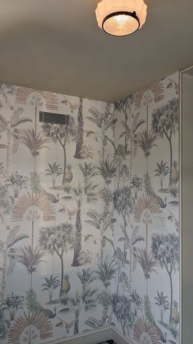 Customer photo review of Soft Exotica Palms Wallpaper