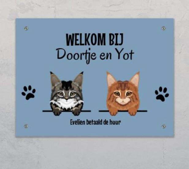 Customer photo review of Spionerende huisdieren- Gepersonaliseerde deurbord