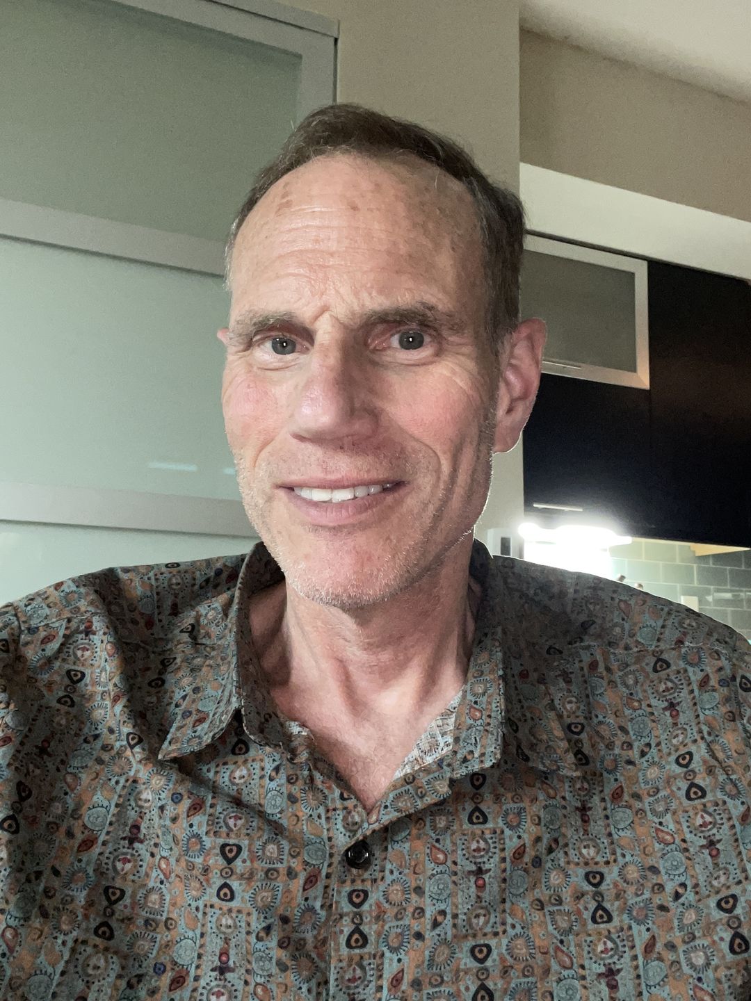 Customer photo review of Men's Vintage Paisley Print 70s Button Up Green Boho Retro Tribal Short Sleeve Shirt