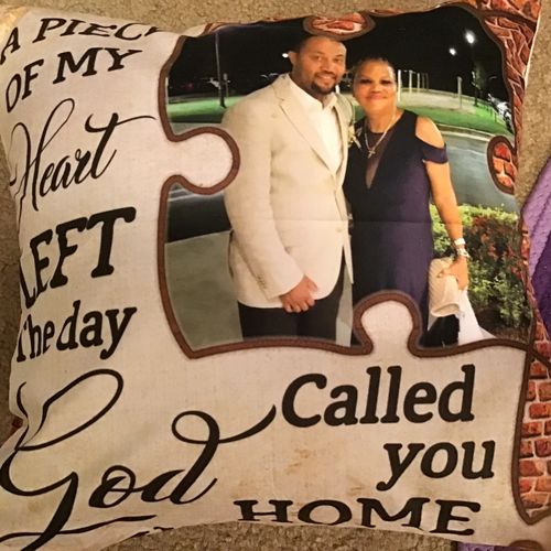 Customer photo review of Custom Photo A Piece Of My Heart Is At The Rainbow Bridge - Memorial Gift, Family, Pet Lover - Personalized Custom Pillow