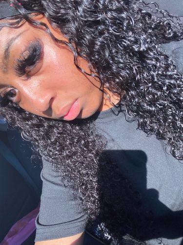 Customer photo review of 4C Edge! Kinky Curly Swiss HD Undetectable Lace 13x4 Lace Frontal Wig