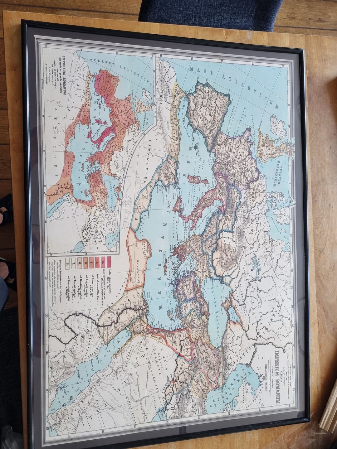 Customer photo review of Old Roman Empire World Map From 266BC to 305AD by Perthes & Kampen, 1889 - Rare Map of Byzantine, West and East Roman Empire & Roads