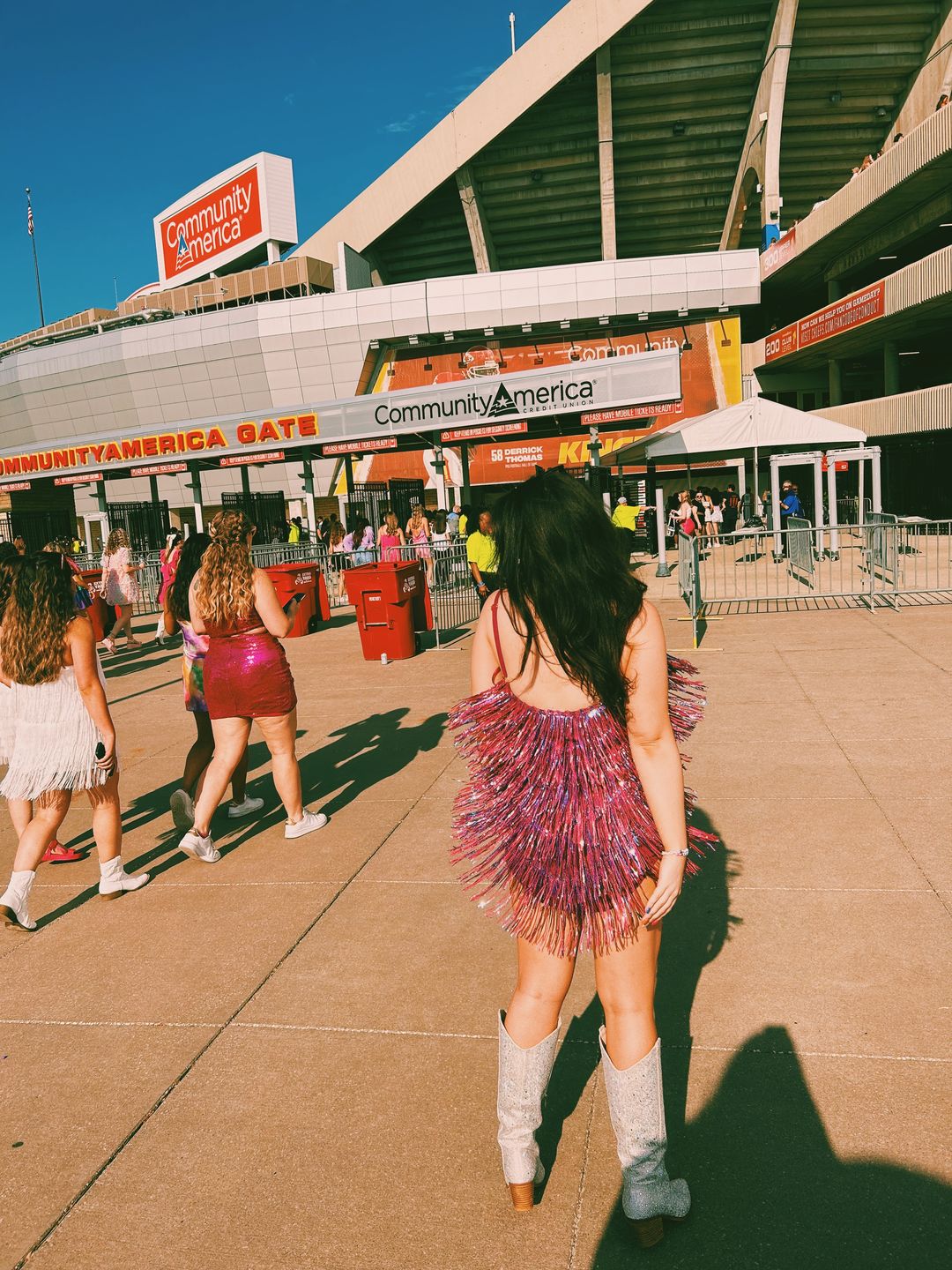 Customer photo review of Shake It My Way Short Fringe Mini Dress