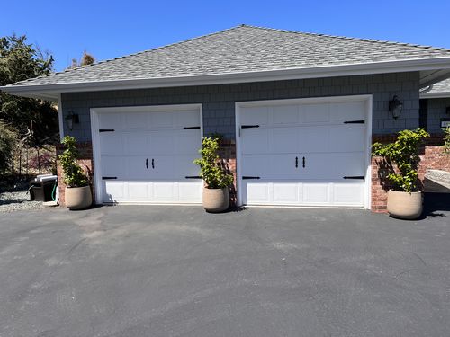Customer photo review of Decorative Garage Door Hinge and Handle Magnet Accents (6-PC Set)