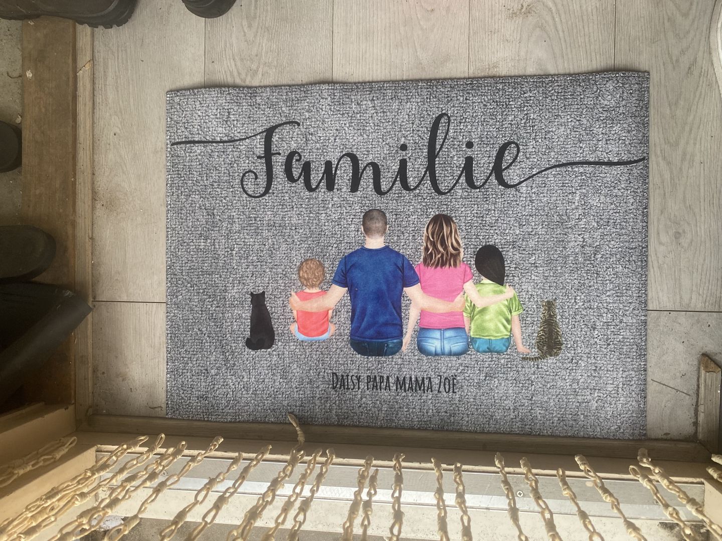Customer photo review of Familie - Gepersonaliseerde deurmat