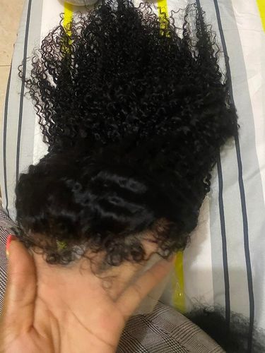 Customer photo review of 4C Edge! Curly Swiss HD Undetectable Lace 13x4 Lace Frontal Wig