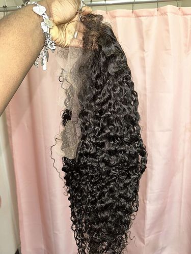 Customer photo review of 4C Edge! Kinky Curly Swiss HD Undetectable Lace 13x4 Lace Frontal Wig