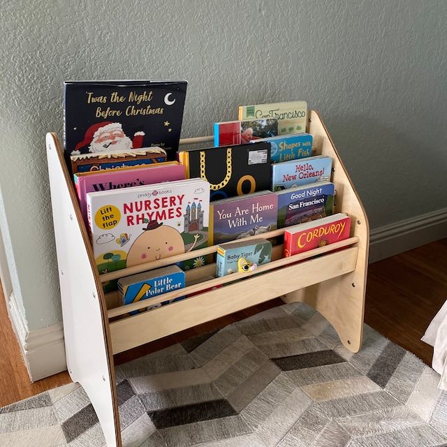 Customer photo review of Wooden Montessori Bookshelf Natural (USA only)