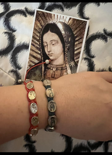 Customer photo review of FREE Our Lady of Guadalupe Macrame Bracelet