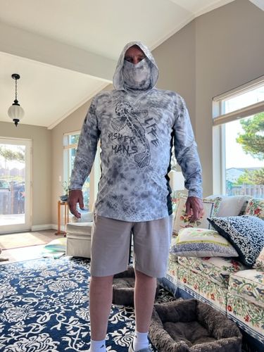 Customer photo review of UPF 50+ Long Sleeve Shirt with Hood and Facemask