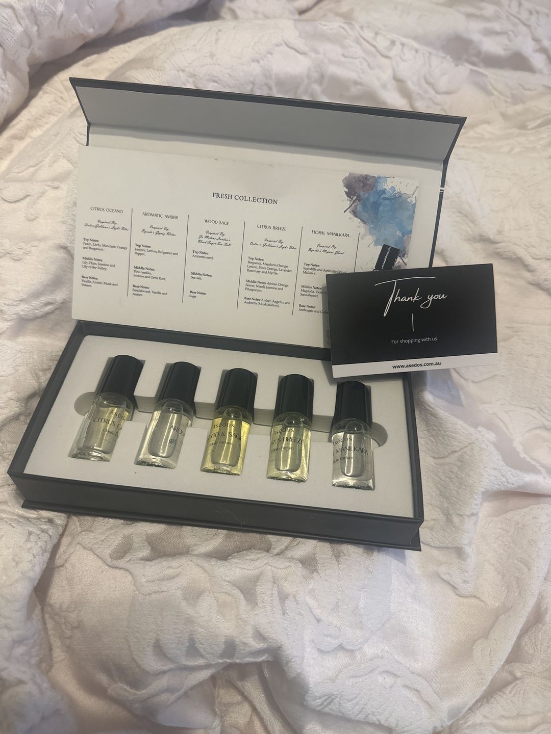 Customer photo review of Asēdos Perfume Oil Collection - Fresh