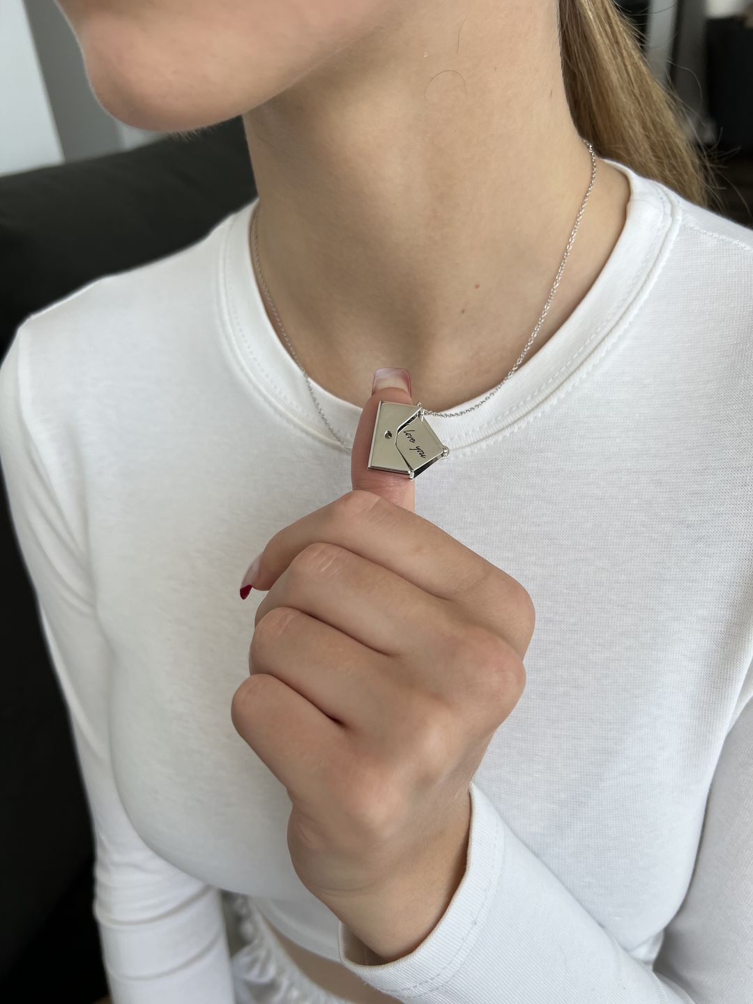 Customer photo review of Love Letter Necklace