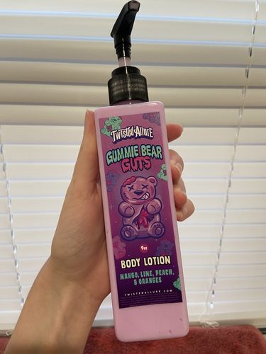 Customer photo review of Gummie Bear Guts Body Lotion (Mango, Lime & Peach)