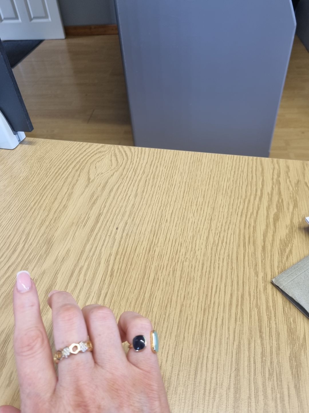 Customer photo review of Gold & Crystal Honeycomb Ring