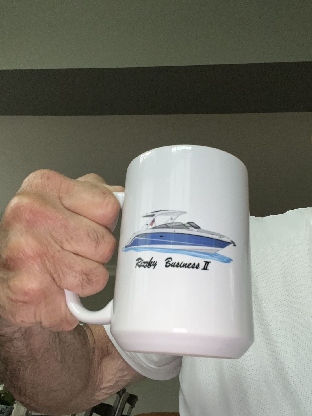 Customer photo review of Custom Boat Mugs