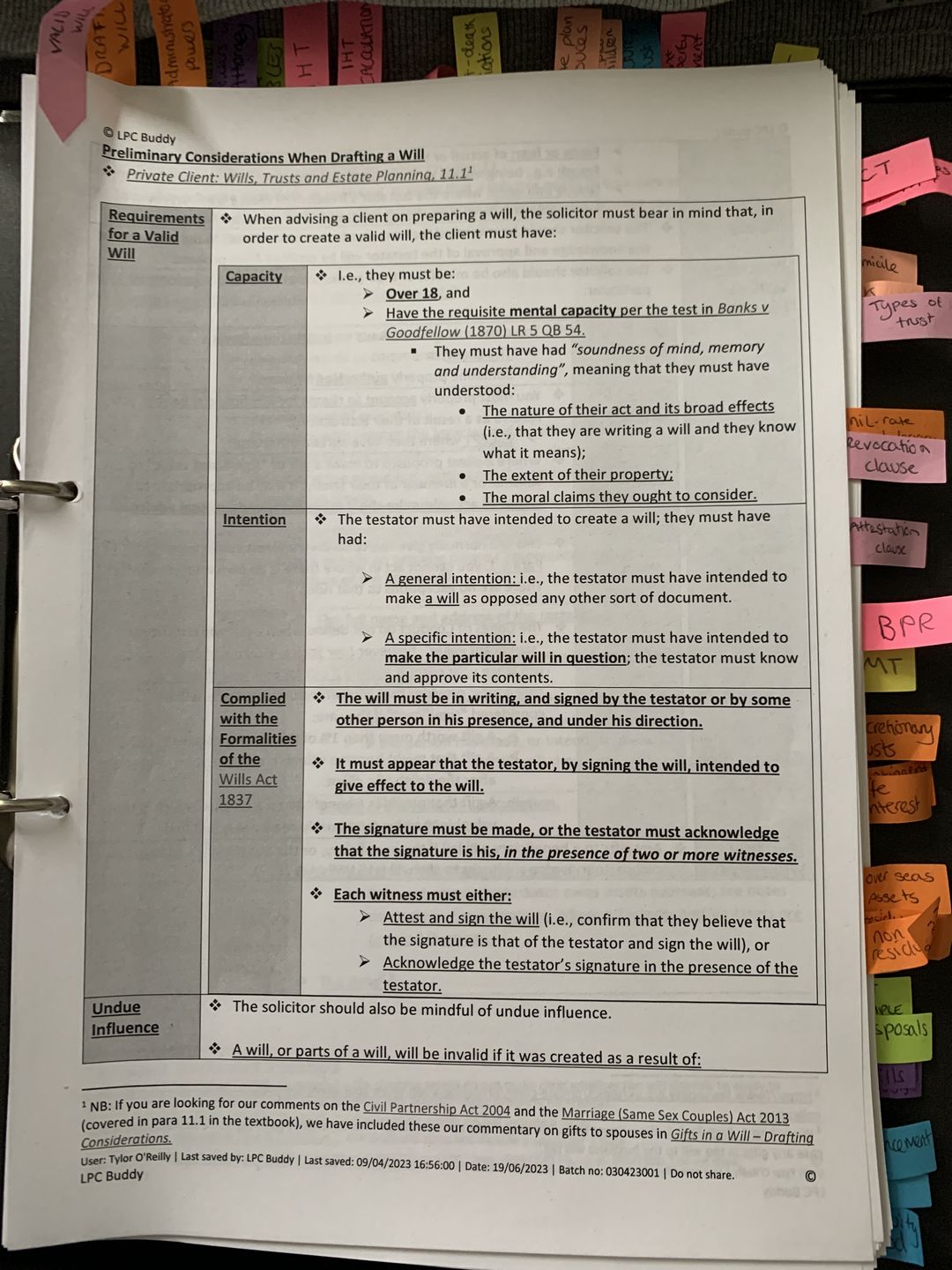 Customer photo review of LPC Buddy™ 2023 | Private Client Law and Practice | Distinction Level Study Guide for the LPC (Electronic)