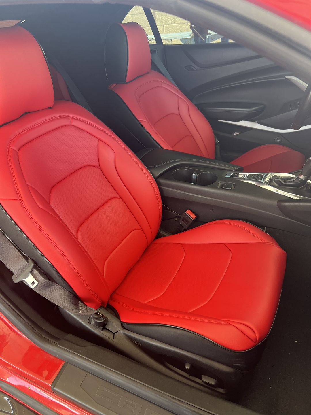 Customer photo review of 6th Gen Camaro Convertible Premium Custom Leather Seat Covers
