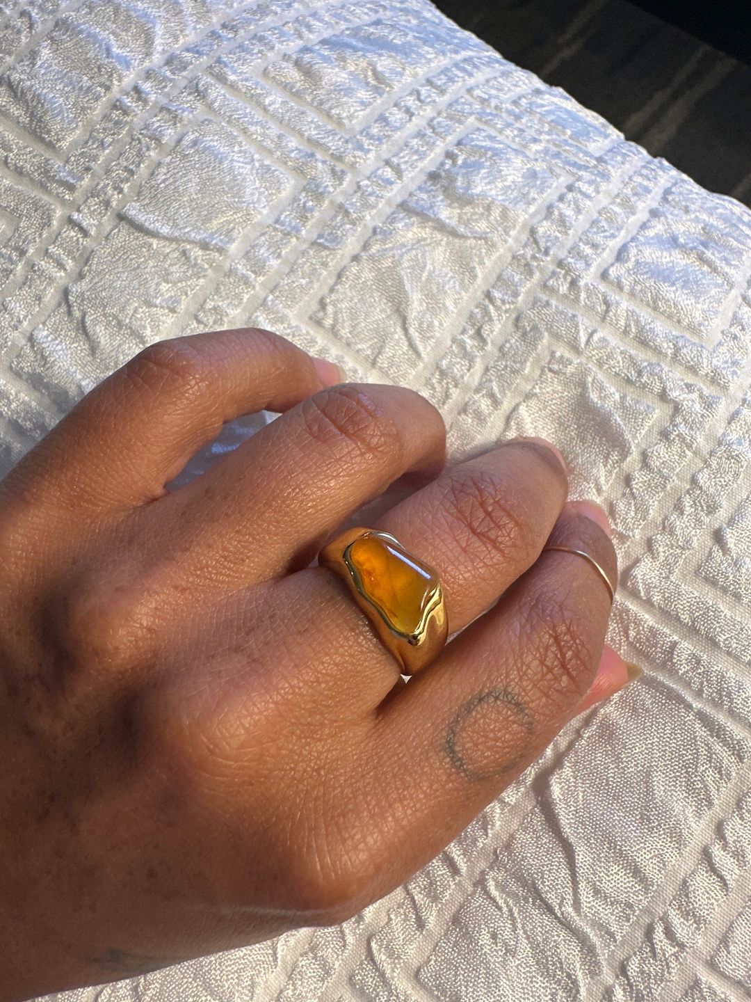 Customer photo review of Irregular Gemstone Ring