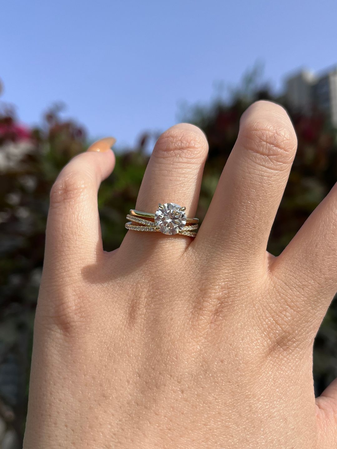 Customer photo review of Louily Classic Round Cut Engagement Ring For Women In Sterling Silver