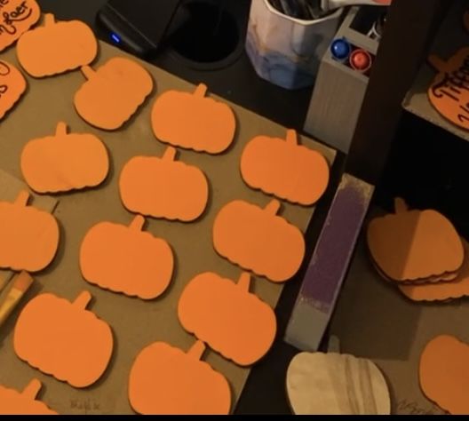 Customer photo review of Unfinished Wood Pumpkin Silhouette - Craft- up to 24" DIY