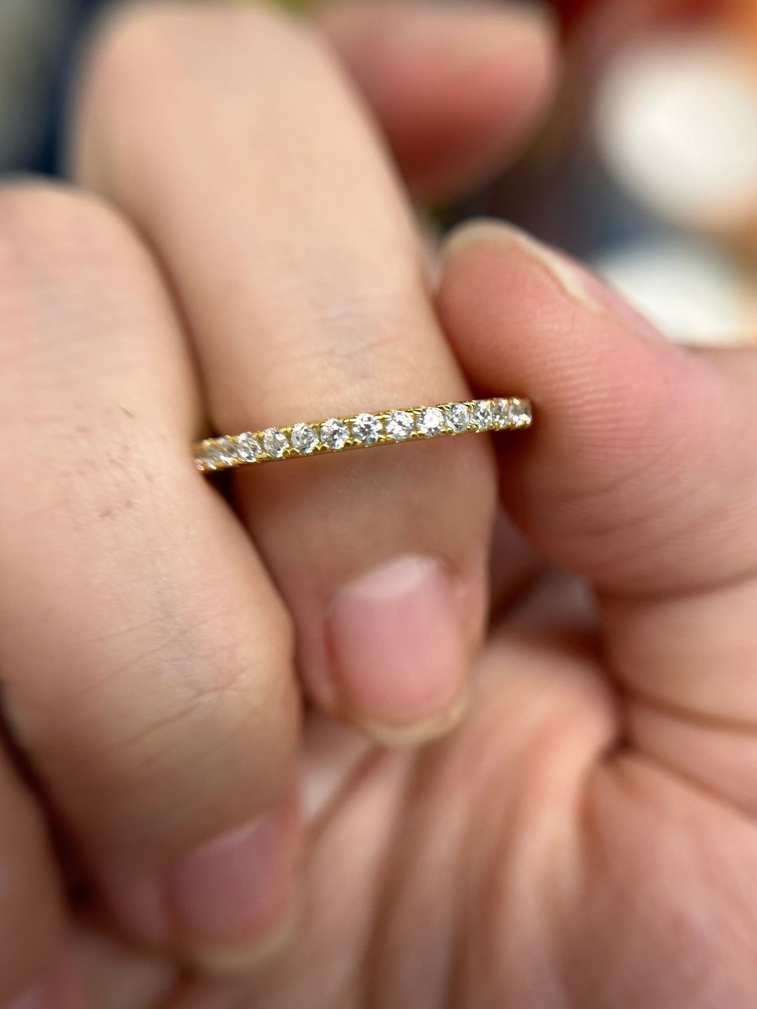 Customer photo review of S925 Louily Half Eternity Thin Women's Wedding Band In Sterling Silver Stackable Ring For Women