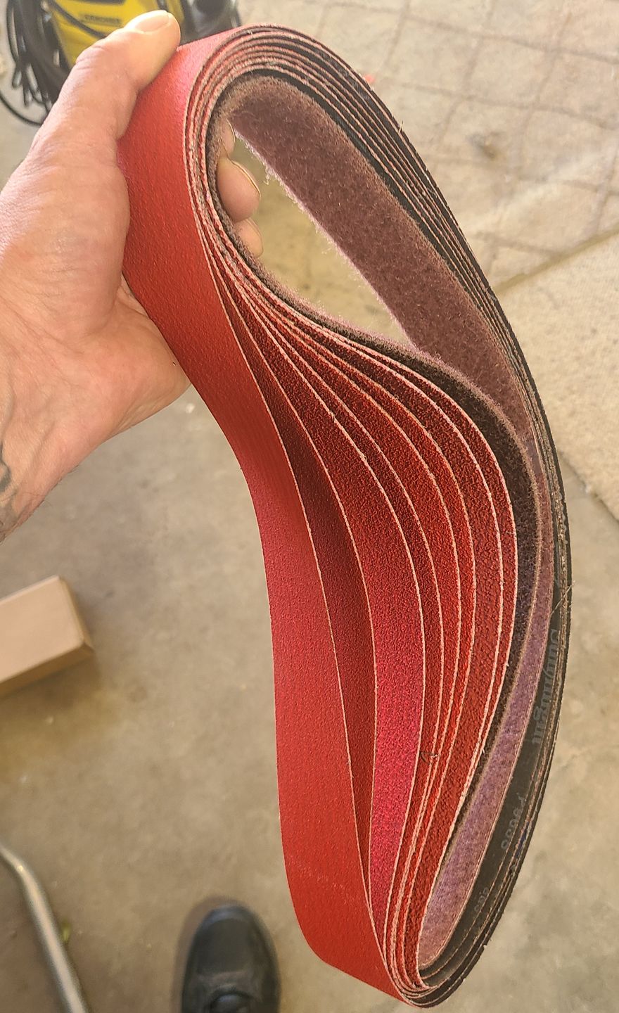 Customer photo review of 2" x 42" Sanding Belts for Stock Removal