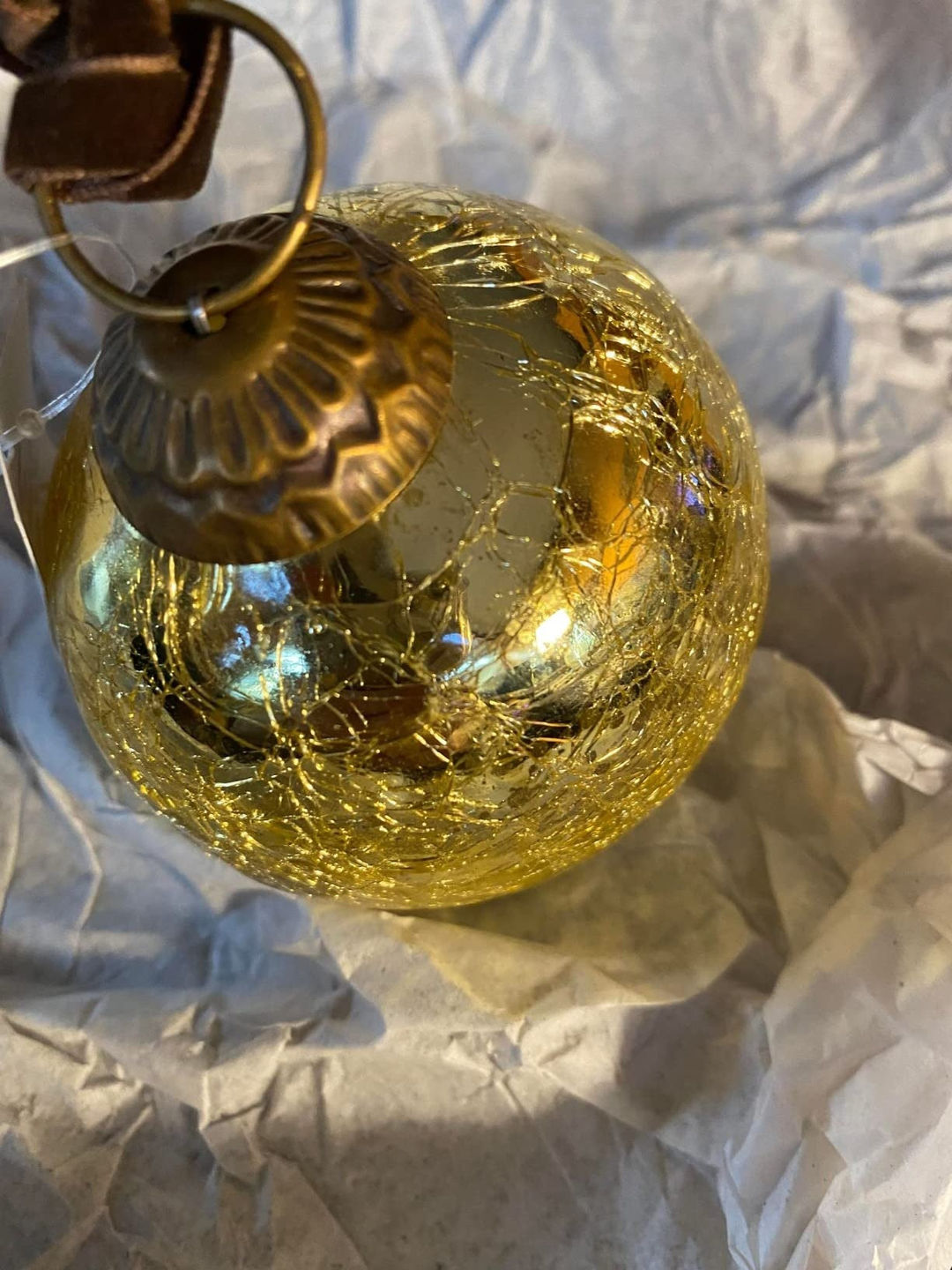 Customer photo review of Set of 4 Gold Mercury Glass Ornaments (3.15 Inch Vintage Crackle Ball) - Perfect for Christmas Tree, Hanging Holiday Decoration, Gifts & Home Decor