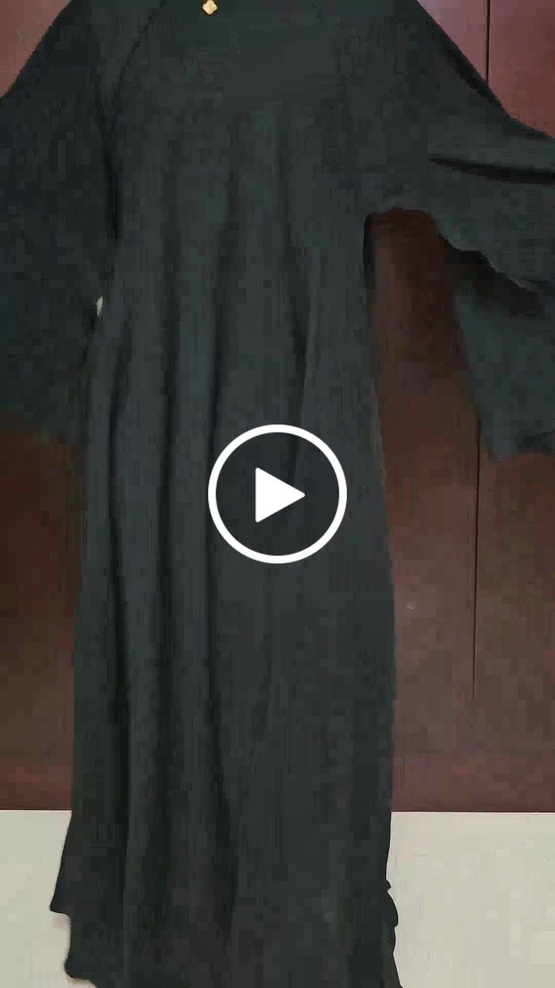 Customer video review of Bsi3196-Flared sleeves frock-style abaya